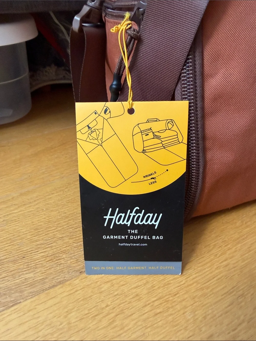 NEW 2-in-1 Halfday Garment Duffel 40L in Terracotta with Padded Shoulder Strap